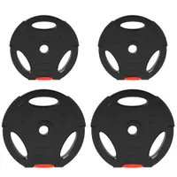 SPORTNOW Set Gantere cu 2 Discuri de 10 kg și 5 kg cu 3 Găuri, Gantere din Polipropilena și Nisip, Ø27x4,5 cm, Negru | Aosom Romania
