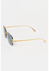 Ochelari de soare patrati cu lentile uni si model unisex - Auriu