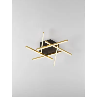 Plafoniera HYDE Brushed Auriu & Negru Aluminiu & Acrylic LED 38W 220-240V 1993Lm 3000K IP20 Triac Dimabil