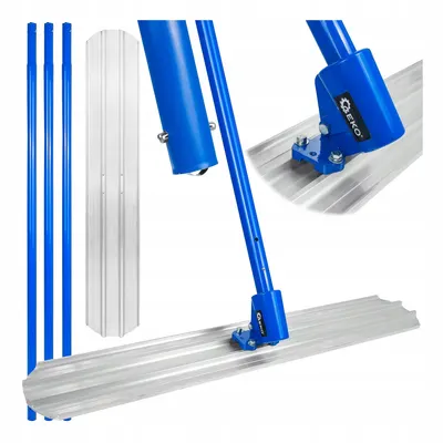 Dreptar manual pentru beton Geko – G80191, 120 x 20 cm, 3 mânere de 180 cm