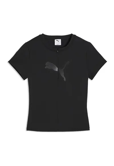 Tricou slim fit cu imprimeu monograma - Negru