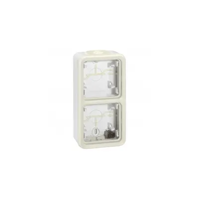 Doza aparenta Plexo IP55 - 2 module vertical - cu membrane glands - alb