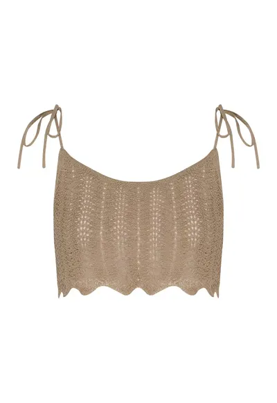 Top dama Spiaggia Bej deschis - Bej deschis melange