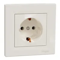Asfora, Priza simpla 2P+E, 16A, crem
