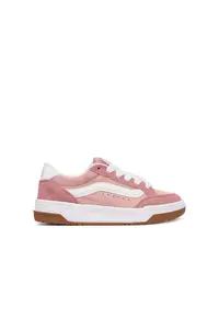 Pantofi sport = copii - piele naturala - roz/alb