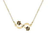 Niky - Colier personalizat infinit si labute cu nume din argint 925 placat cu aur galben 24K