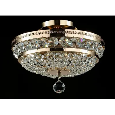 Candelabru Diamant Crystal Ottilia,6 becuri dulie E14, 230V,D.43cm, H.26 cm,Auriu