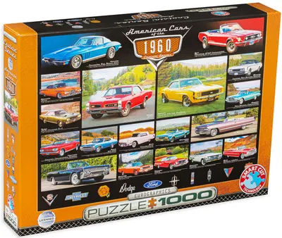 Puzzle Eurographics din 1000 de piese - Autoturisme clasice din anul 1960