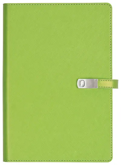 Agenda din piele cu spirala Alicante A5 - Verde deschis, cu incuietoare
