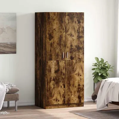 vidaXL Șifonier, stejar fumuriu, 80x52x180 cm, lemn prelucrat