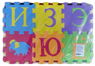 Covoraș puzzle pentru copii Raya Toys – Alfabet, 15.5 x 15.5 cm, 36 piese