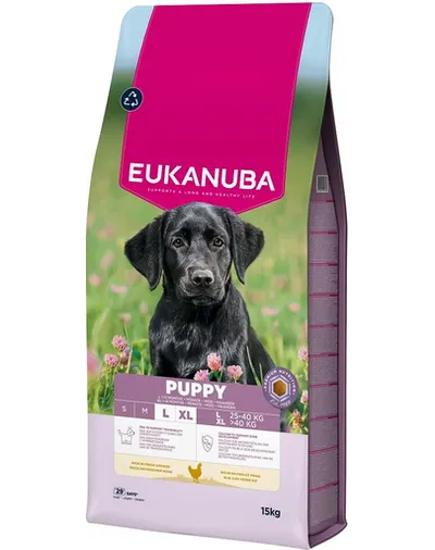 EUKANUBA Puppy Large Breeds Chicken 15 kg hrană căței rase mari, bogată în pui proaspăt