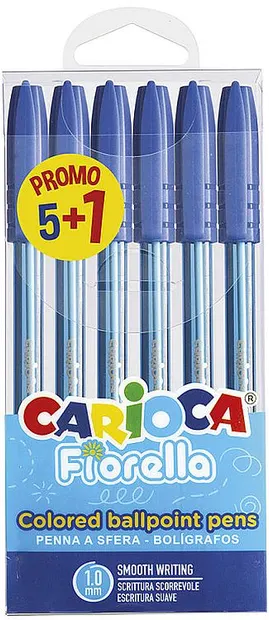 Set de pixuri Carioca Fiorela - Albastru, 6 bucăți