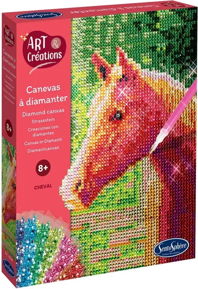 Set canvas cu pietre colorate Sentosphere, cal