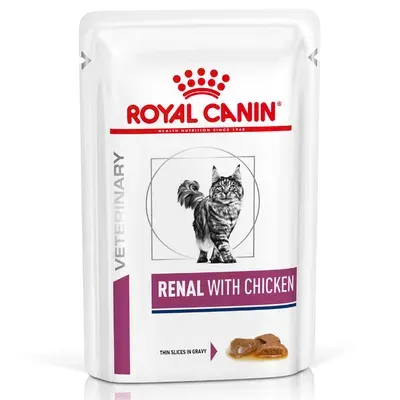 Set 12 buc x 85 gr Hrana dietetica pentru pisici Royal Canin Renal cu pui