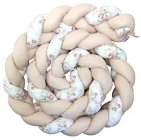 Apărătoare pentru pătuț Blossom Bay - 330 cm, bej cu flori