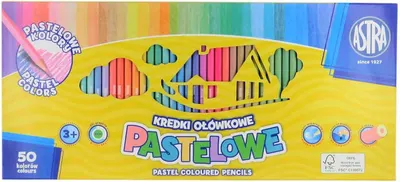 Creioane colorate Astra S.A. - Pastelowe, 50 buc