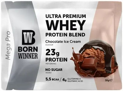 Whey Protein Blend, înghețată cu ciocolată, 30 g, Born Winner