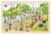 Puzzle din lemn Goki - Gradina zoologica