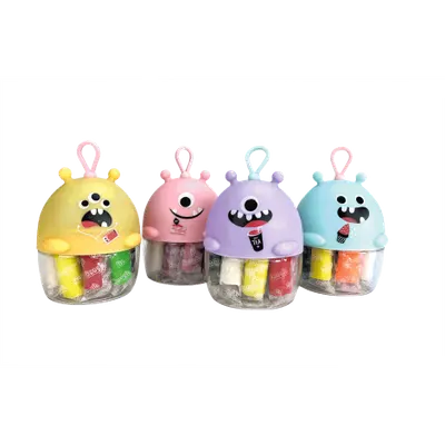 Miniset de modelaj cu 10 culori de plastilina usoara Monstruleti Roz