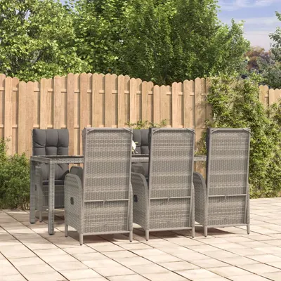 Gossi set mobilier de gradina cu perne, 7 piese, gri, poliratan
