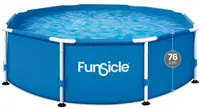 Piscină asamblabilă FunSicle - Activity Pool, 244 x 76 cm, rotundă cu cadru metalic și pompă de filtrare