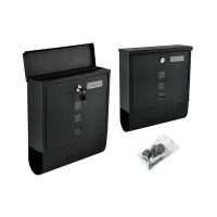 Cutie postala metalica, exterior, design modern, 3 ferestre vizualizare, fanta reclame