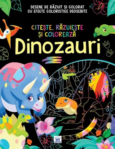 Citește, răzuiește și colorează. Dinozauri - Paperback - ***