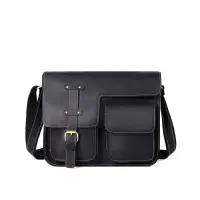 Servieta pentru barbati, Dastan GT3269, piele naturala, Neagra