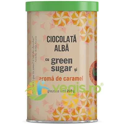 Ciocolata Alba cu Green Sugar si Aroma de Caramel 250g