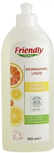 Solutie pentru vase Friendly Organic - cu extract de portocala, 500 ml