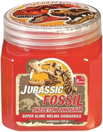 Figurină RS Toys Jurassic - Mini fosilă de dinozaur cu slime, roșu