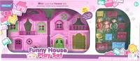 Casa pentru papusi Funny House - cu mobilier si figurine