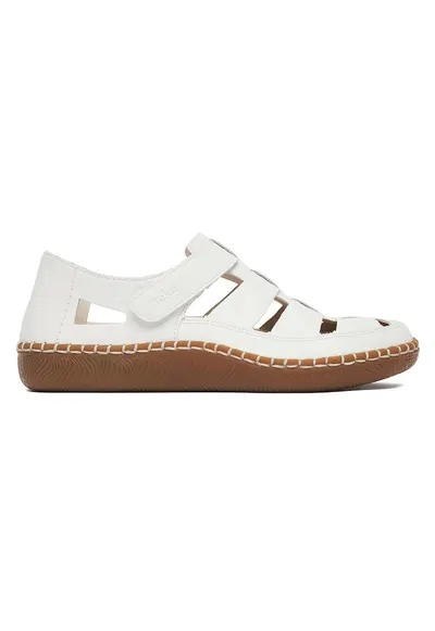 Pantofi dama - piele naturala - velcro - alb