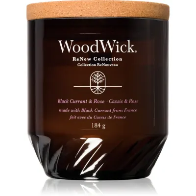 Woodwick Black Currant & Rose lumânare parfumată 184 g