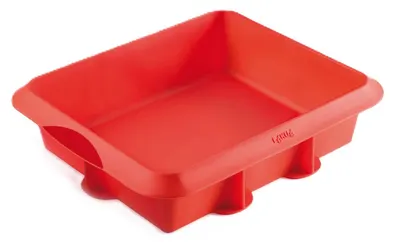 Formă de copt din silicon pentru lasagna Lekue - 27 x 27 cm, roșie