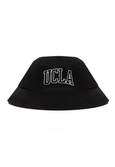Palarie bucket unisex cu broderie logo Joaquin - Alb/Negru