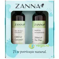 Pachet Cadou Sampon Antimatreata cu Extract Telina si Tea Tree 250ml + Gel de Dus Calmant cu CBD si Lavanda 250ml