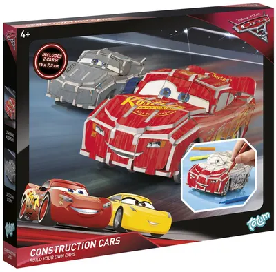 Set creatie Totum Cars 3 - Creeaza singur, Masina cu sistem de actionare