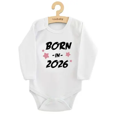 Body cu maneca lunga, New Baby, Marime 62, Din bumbac 100%, Born in 2026, Pink