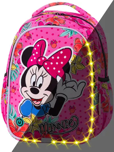 Ghiozdan școlar cu iluminare LED Cool Pack Joy S - Minnie Mouse Tropical