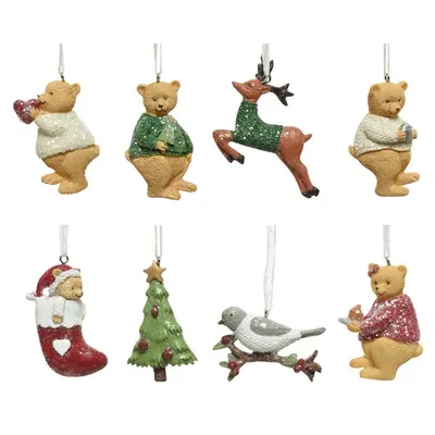 Decoratiune - Xmas Figure with Whtie Ribbon Hanger - mai multe modele