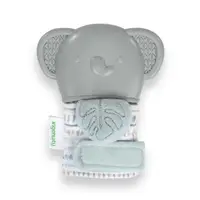 Manusa pentru dentitie, Ingenuiy, Elefant, Cu zornaitoare, Silicon, Fara BPA, 3 luni+, Gri