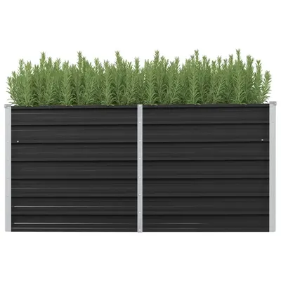 Gossi strat inaltat de gradina antracit 160x40x77 cm otel galvanizat