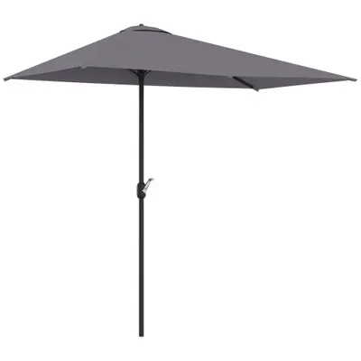 Outsunny Copertină de Perete Semicirculară Gri, cu Manivelă, Design Spațiu-Eficient pentru Terasă și Grădină, Φ270x245cm | Aosom Romania