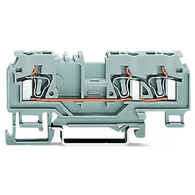 3-conductor through terminal block; 4 mm²; with test port; suitable for Ex i applications; center marking; for DIN-rail 35 x 15 and 35 x 7.5; CAGE CLAMP®; 4,00 mm²; blue
