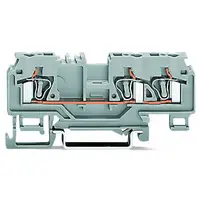 3-conductor through terminal block; 4 mm²; with test port; suitable for Ex i applications; center marking; for DIN-rail 35 x 15 and 35 x 7.5; CAGE CLAMP®; 4,00 mm²; blue