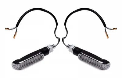 Set semnalizari moto LED, 12V1W, sticla alba, culoare negru mat