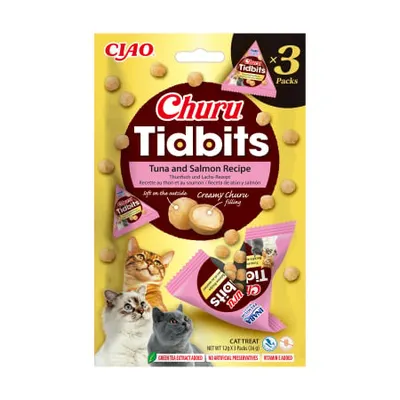 Churu Cat Tidbits Recompense pentru Pisici cu Ton si Somon 3 Buc