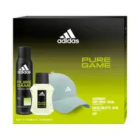 Set Cadou Barbati Adidas Pure Game, Apa de Toaleta 100 ml, Deodorant 150 ml, Sapca